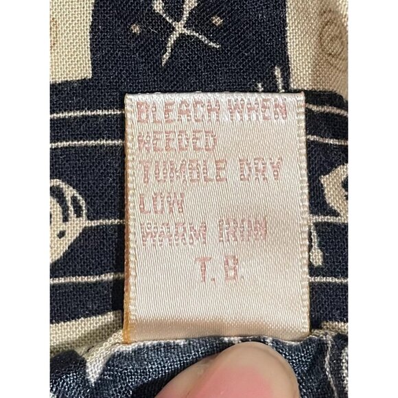 Vintage Cimarron Moda Short-Sleeve Button-Up Shirt L Black/Beige Geometric Print - Picture 7 of 10